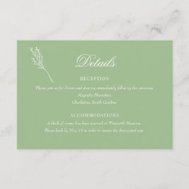 Cartão De Informações Floral Botânica Minimalista | Pormenores sobre Cas