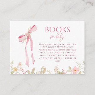 Cartão De Informações Floral Bow Elegant Flower Girl BOOKS FOR BABY