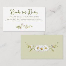 Cartão De Informações Floral Daisy Botanical Baby Shower Books For Baby
