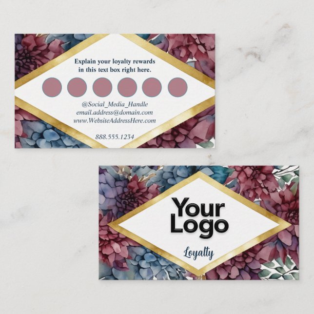 Cartão De Informações Floral De Tonelada De Elegância Encantada (Frente/Verso)