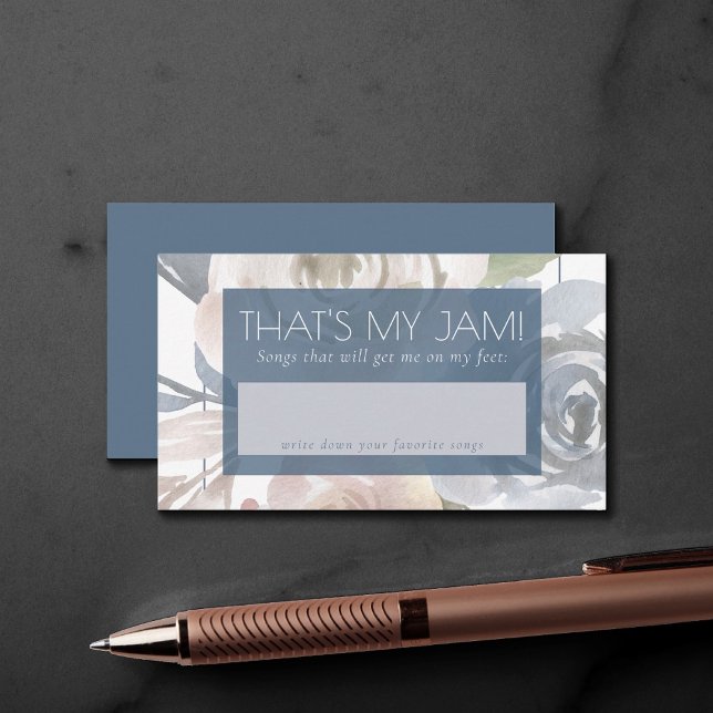 Cartão De Informações Floral Empoeirada | Pedido de Música Rosa Pastel F (Criador carregado)