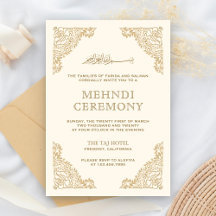 Floral Frame e Dourado muçulmano islâmico Mehndi