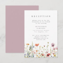 Cartão De Informações Floral Garden Wedding Reception Enclosure Card
