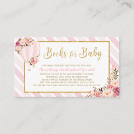 Cartão De Informações Floral Hot Air Balloon Traga um Livro