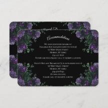 Floral Preto Roxo Elegante Casamento Gótico