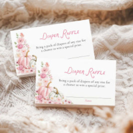 Cartão De Informações Floral Pumpkin Girl Diaper Raffle Card