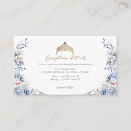 Cartão De Informações Floral Quinceañera gold Tiara