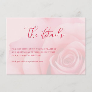 Cartão De Informações Floral Rosa Romântico