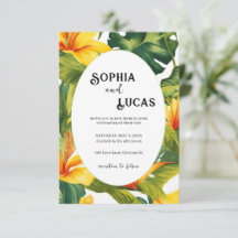 Floral Tropical Amarelo Casamento