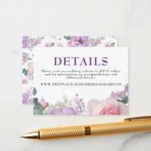 Floral Wedding Details Small Enclosure Card