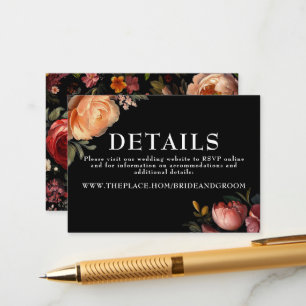 Cartão De Informações Floral Wedding Details Small Enclosure Card