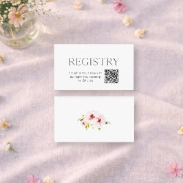 Cartão De Informações Floral Wedding Registry Insert with QR Code