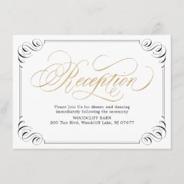 Cartão De Informações Floreio de caligrafia elegante vintage na recepção