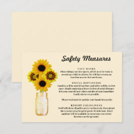 Cartão De Informações Flores Amarelas Mason Jar Safety Measures