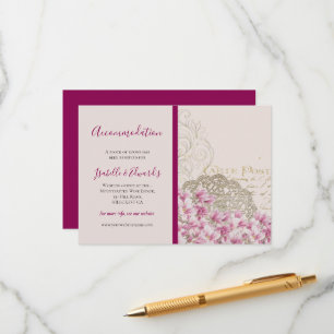 Cartão De Informações Flores Cor-de-rosa Antigas Paris na Primavera Borg