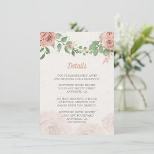 Cartão De Informações flores cor-de-rosa esverdeadas botânica