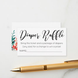 Cartão De Informações Flores de Aquarela Fralda Bilhete de Raffle