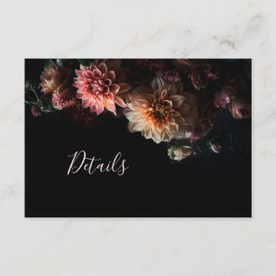 Cartão De Informações Flores de Dália Sombrias e Mal-humoradas