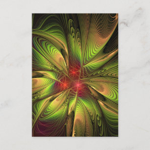 Cartão De Informações Flores de fantasia fractal suaves e tenra