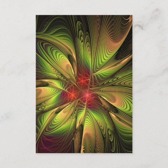 Cartão De Informações Flores de fantasia fractal suaves e tenra (Frente)