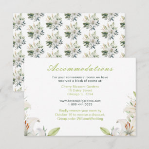 Cartão De Informações Flores de Lírio Branco Casamento