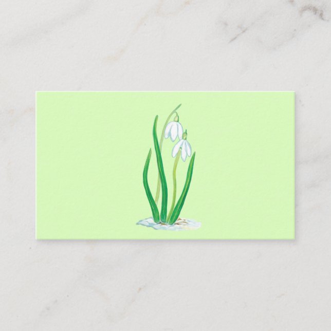 Cartão De Informações Flores de Neve (Galanthus nivalis) (Frente)
