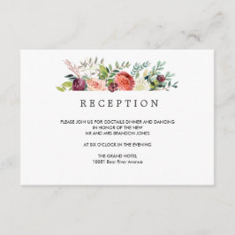 Cartão De Informações Flores do Campo Recepção de Casamento de Outono E