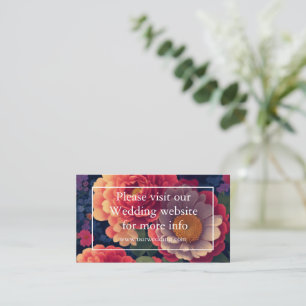 Cartão De Informações Flores elegantes laranja vermelho roxo rosa vintag