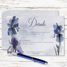 Flores Íris Azuis Detalhes Modernos de Casamento A