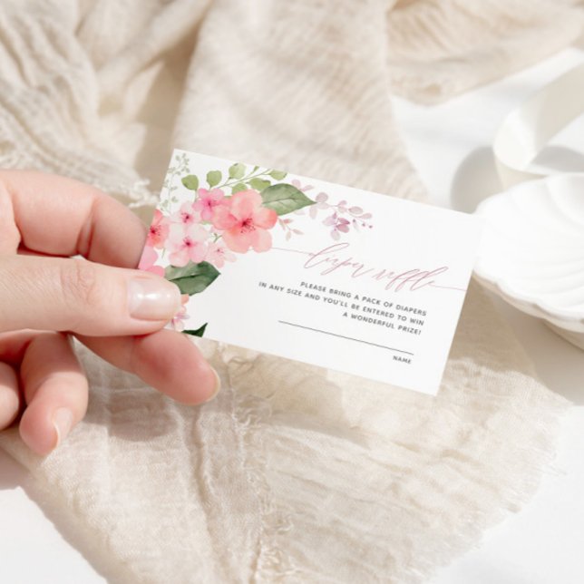 Cartão De Informações Flores Rosa Sakura Fralda Raffle (Criador carregado)