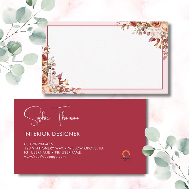 Cartão De Informações Flores rústicas do outono (Criador carregado)