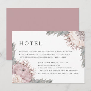 Cartão De Informações Flores Secas Alojamentos de Rosa de Casamento