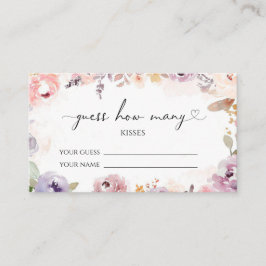 Cartão De Informações Flores selvagens adivinham quantos beijos jogam no