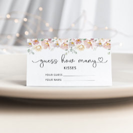 Cartão De Informações Flores selvagens adivinham quantos beijos jogam no