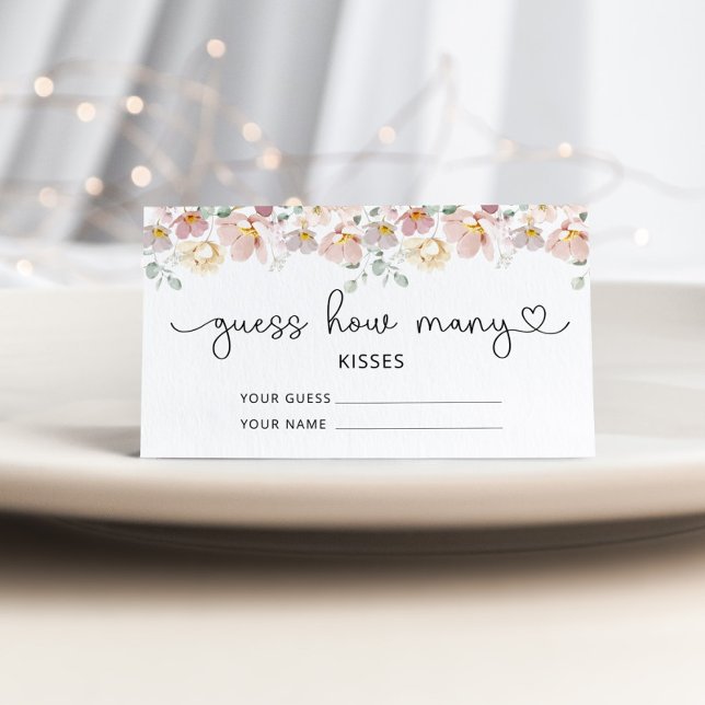 Cartão De Informações Flores selvagens adivinham quantos beijos jogam no (Criador carregado)