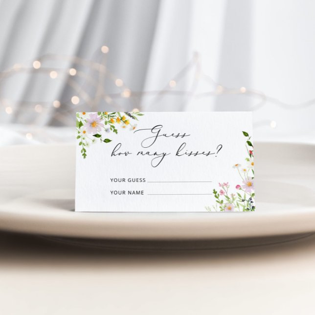 Cartão De Informações Flores selvagens adivinham quantos beijos jogam no (Criador carregado)