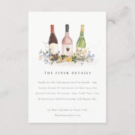 Cartão De Informações Flores Selvagens Anima Garrafas De Vinho Pormenore