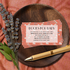 Cartão De Informações Flores selvagens no Terracotta Baby Book Request