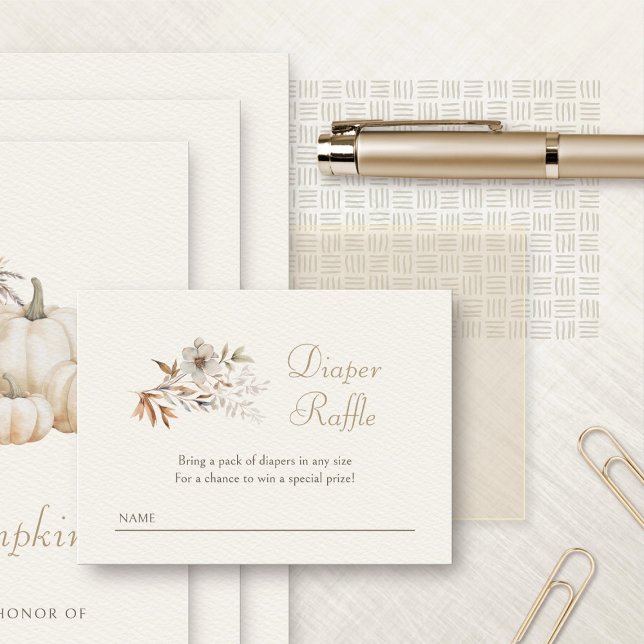 Cartão De Informações Flores Selvagens, outono, Fralda de Chá de fraldas (Criador carregado)