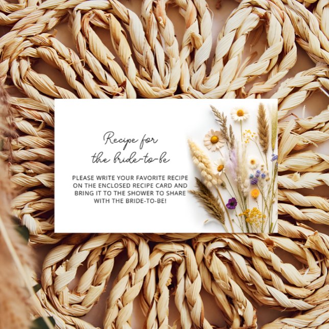 Cartão De Informações Flores Selvagens Recebem a Noiva (Criador carregado)