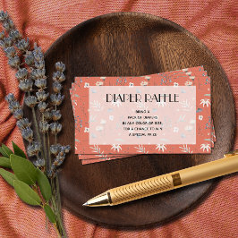 Cartão De Informações Flores selvagens Terracotta Fralda Raffle