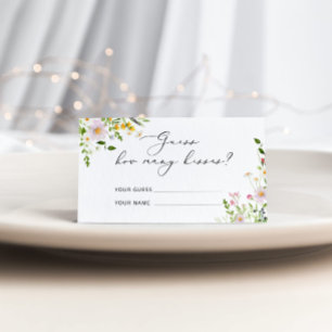 Cartão De Informações Flores silvestres adivinhe quantos beijos jogo da 