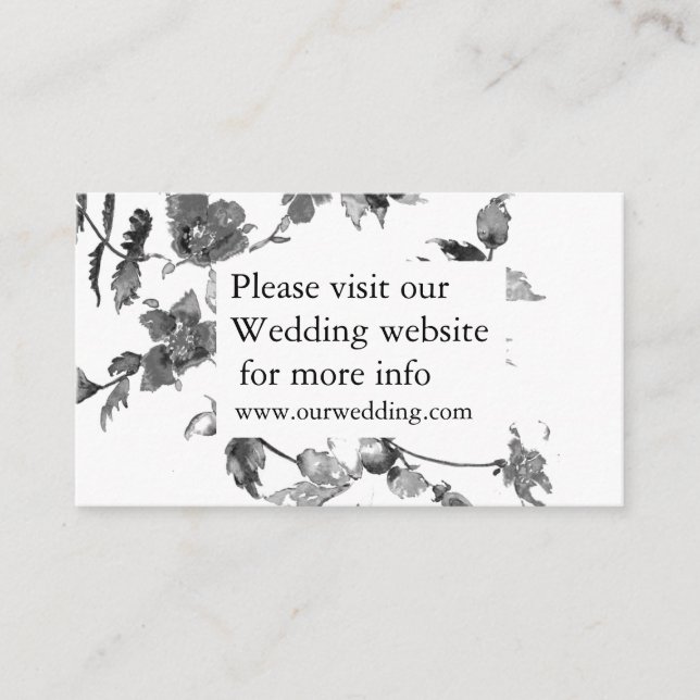 Cartão De Informações Flores-silvestres brancas-negras modernas e elegan (Frente)