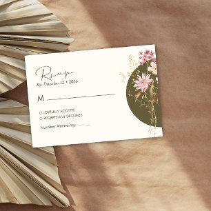 Cartão De Informações Flores Silvestres Caprichosas Primavera Verão Outo