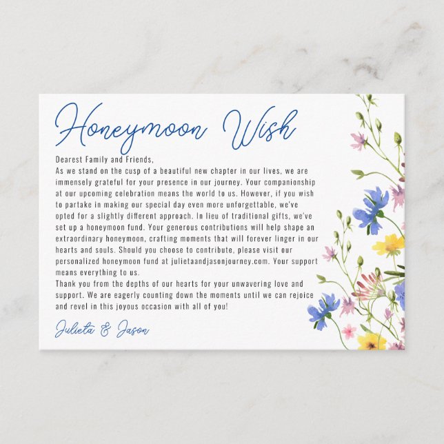 Cartão De Informações Flores Silvestres Contemporâneas de Prado Poço dos (Frente)