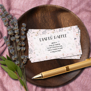 Cartão De Informações Flores Silvestres em Chá de Bebê Menina Rosa - Rif