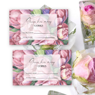 Cartão De Informações Flores vintage, adivinhe quantos ROLETES jogo de n