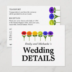 Cartão De Informações 🌈  Florescer Juntos – Detalhes do Casamento