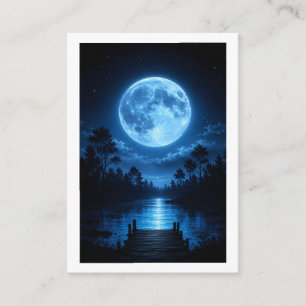 Cartão De Informações Floresta Celestial Iluminada pela Lua Reflexo Esté