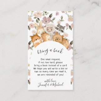 Cartão De Informações Floresta de Flor Botânica Animal Traga um Livro